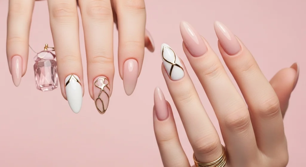 hot barbie pink nail designs with glossy almond shaped nails and trendy summer manicure