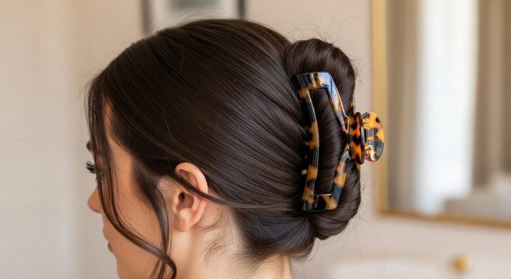 claw clip French twist cute hairstyles 2026
