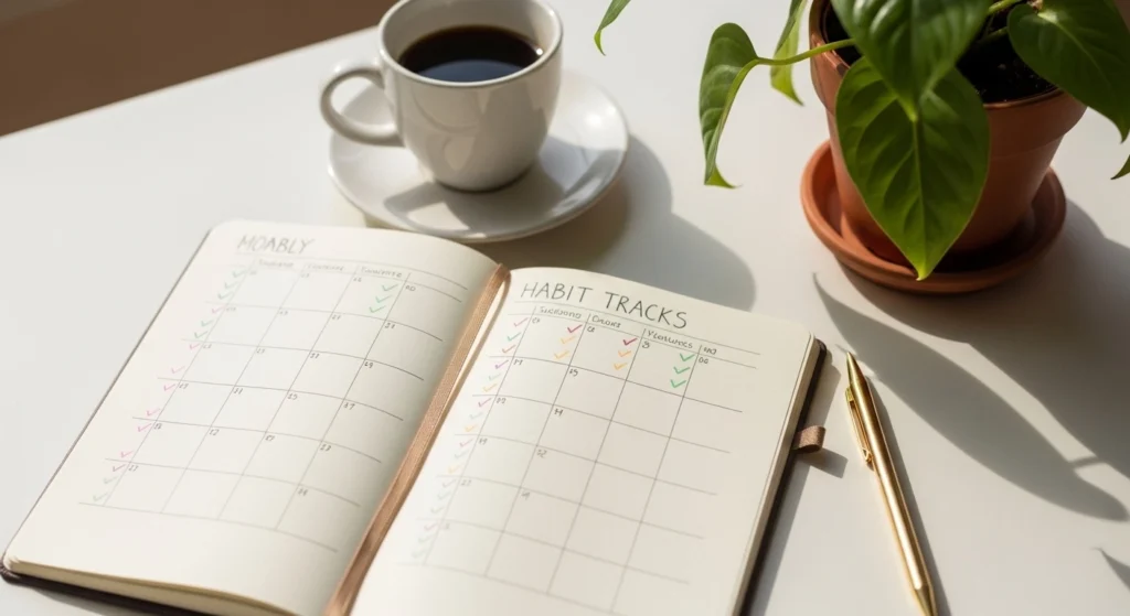 Daily routine tips with habit stacking for productive mornings and evenings 