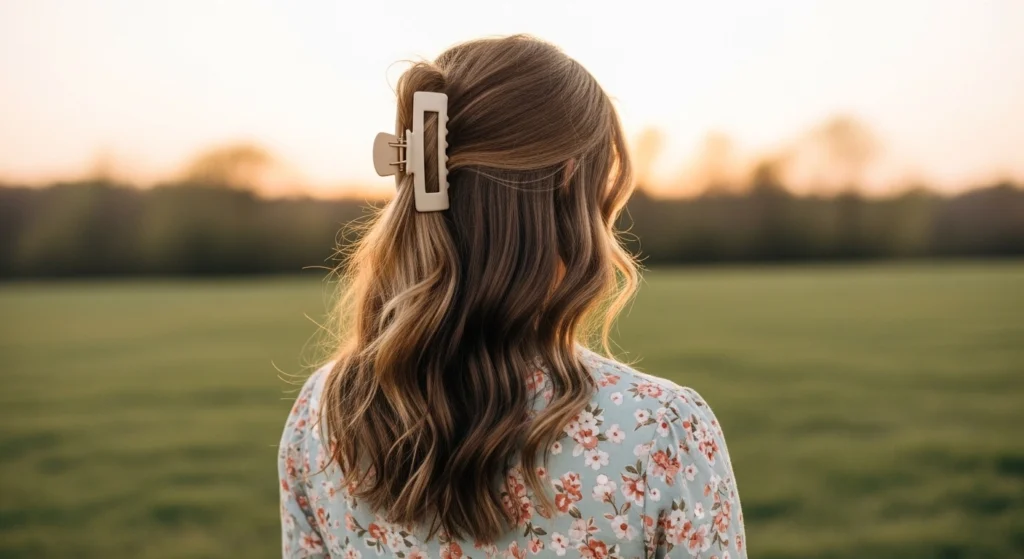 half up claw clip trending hairstyles 2026 women