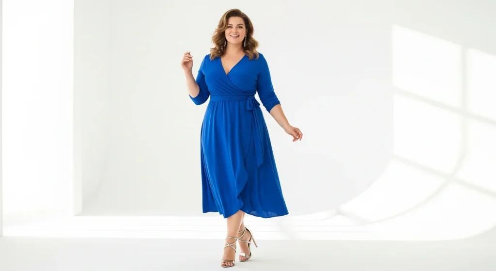 Fashion Nova plus size outfit ideas 2026 wrap dress look