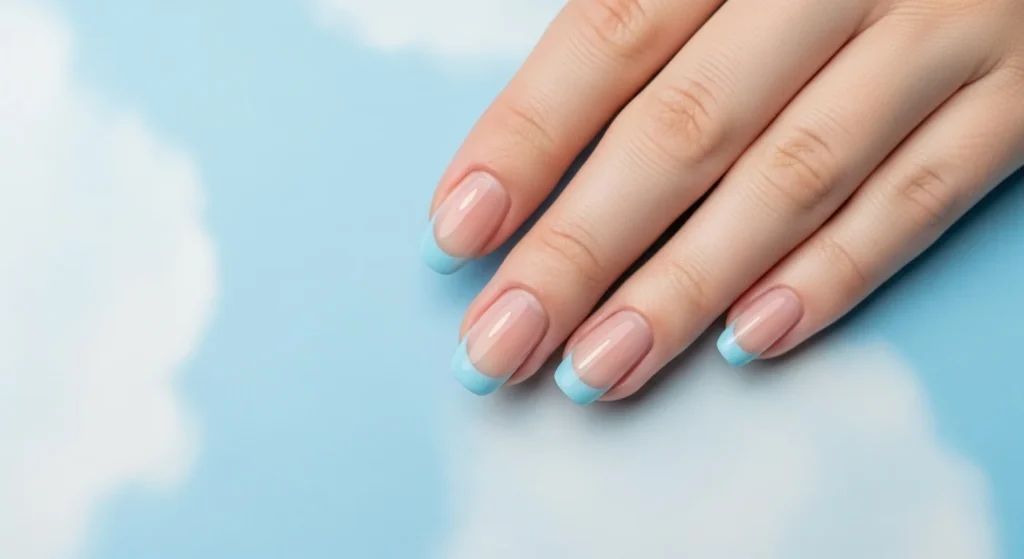 Sky Blue French Tips