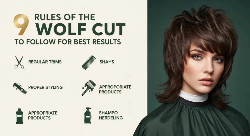 Beautiful woman with modern wolf cut hairstyle