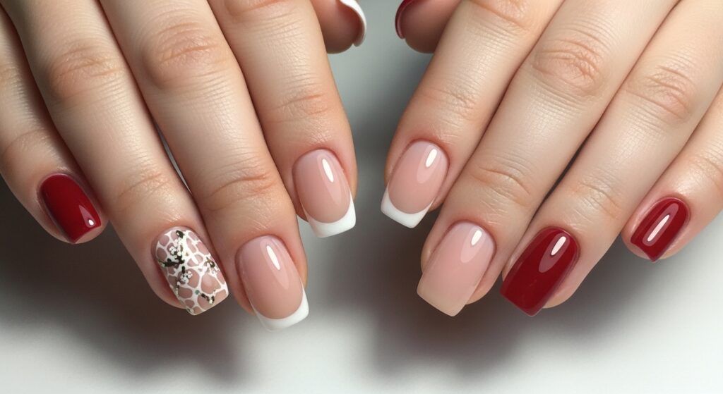 Nude minimalist almond nails in barely-there beige polish clean girl aesthetic 2026

