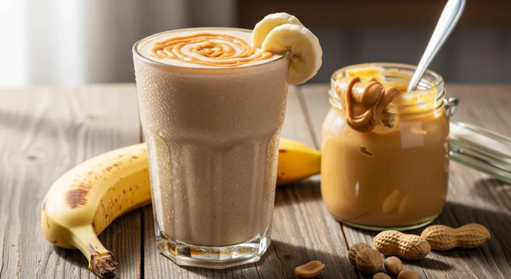 A glass parfait layered with Greek yogurt, mixed seeds, nuts, and fresh berries.