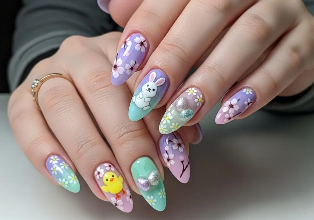 Easy to create and perfect for all ages, Easter nails