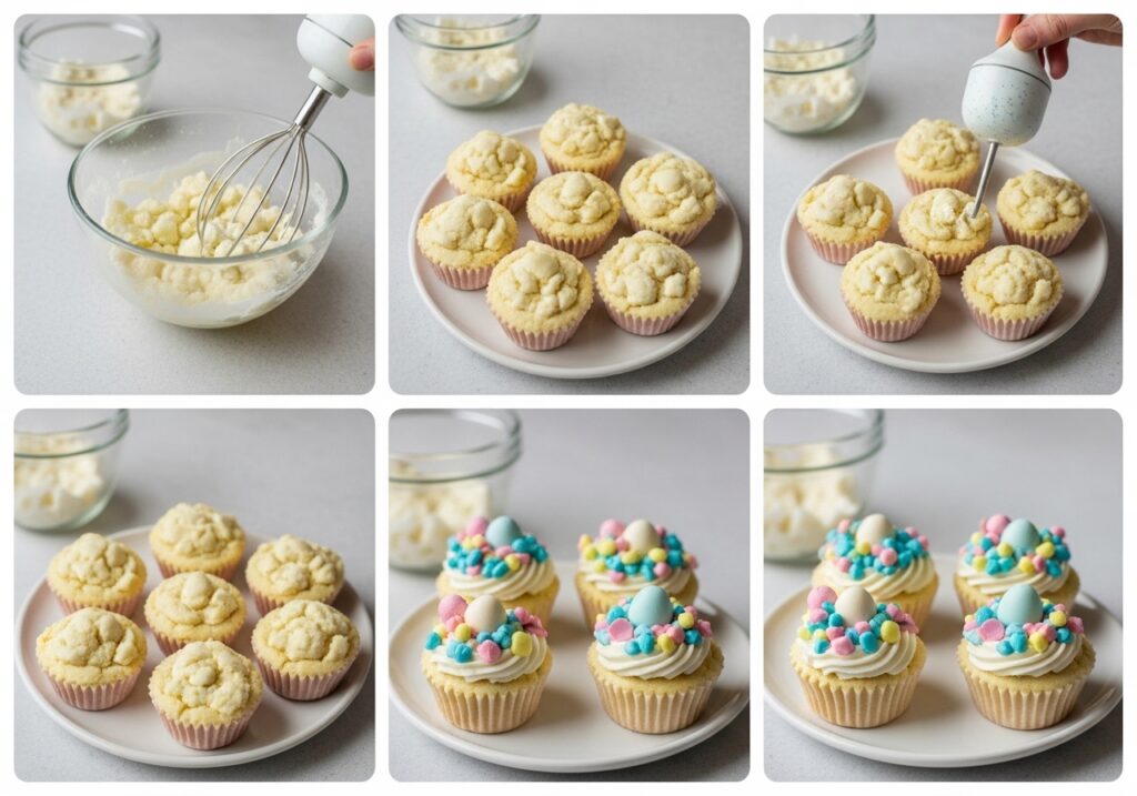 A playful Easter egg pie made with sugar cookies and pastel candy eggs.