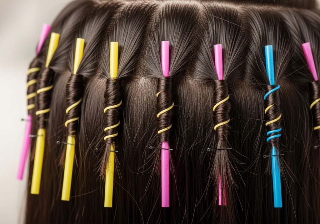 straw curls hack for tight heatless curls overnight on long hair