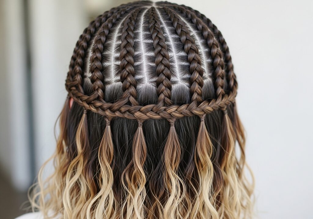 mini dutch braids overnight heatless hairstyle for defined textured waves