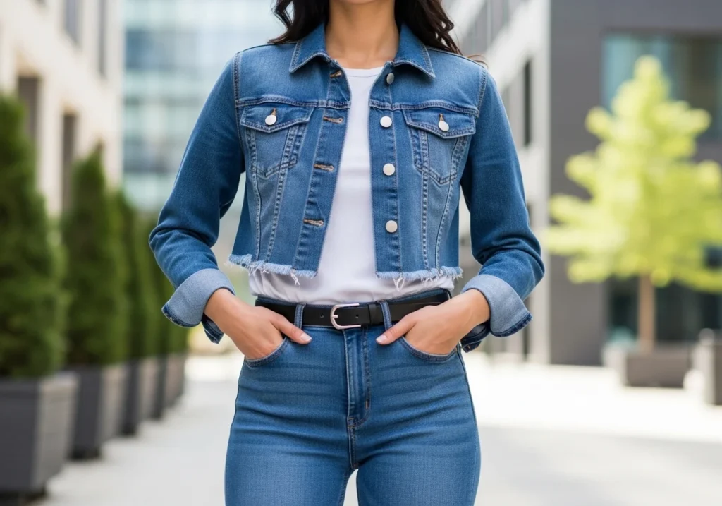 cropped jacket style for petite women
