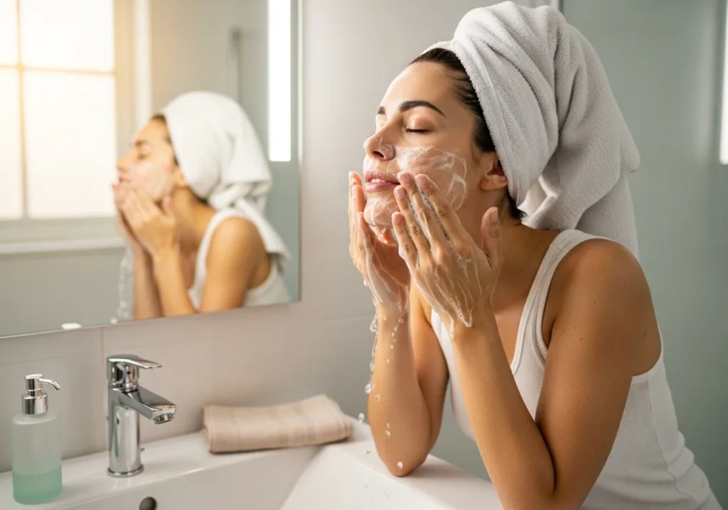 washing face daily for clean fresh skin routine