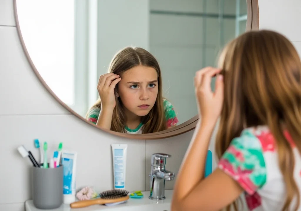 girl with busy lifestyle struggling with hair care