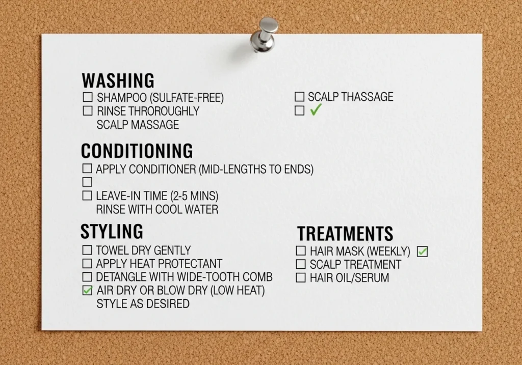 simple hair care checklist for routine