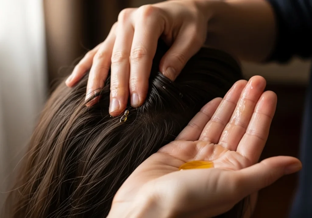 scalp massage with oil for hair growth