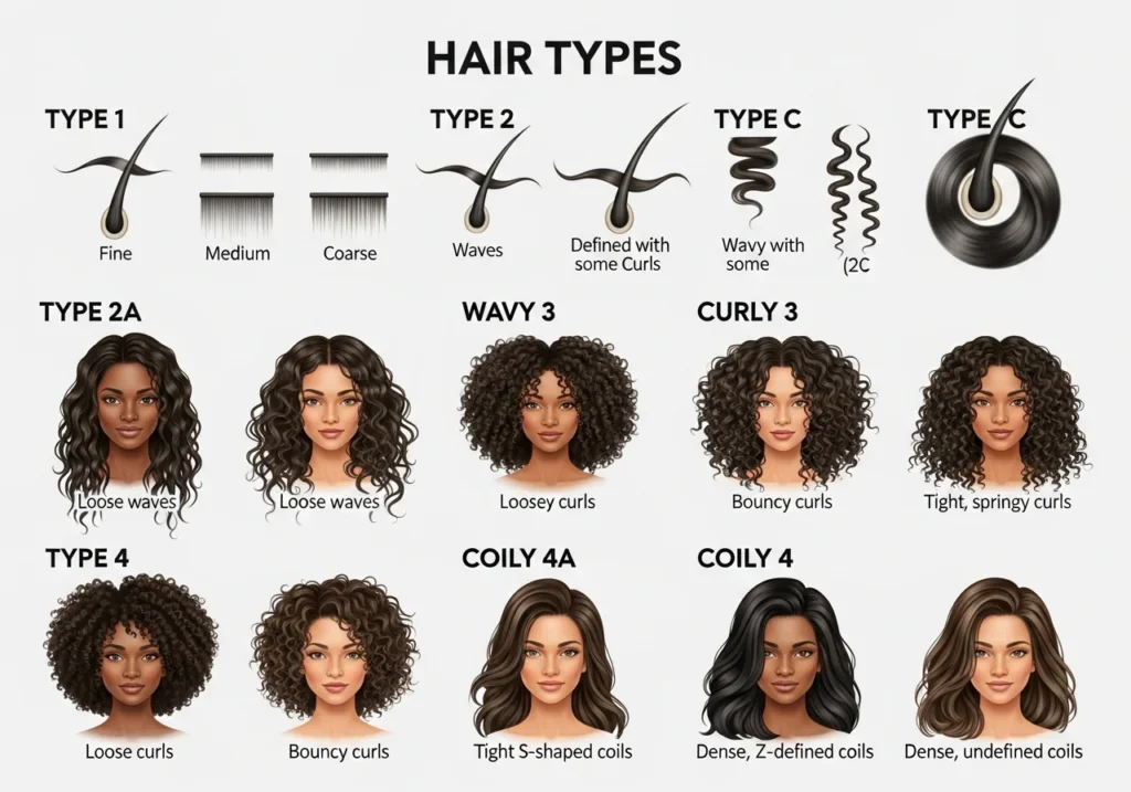 hair types and care routine comparison