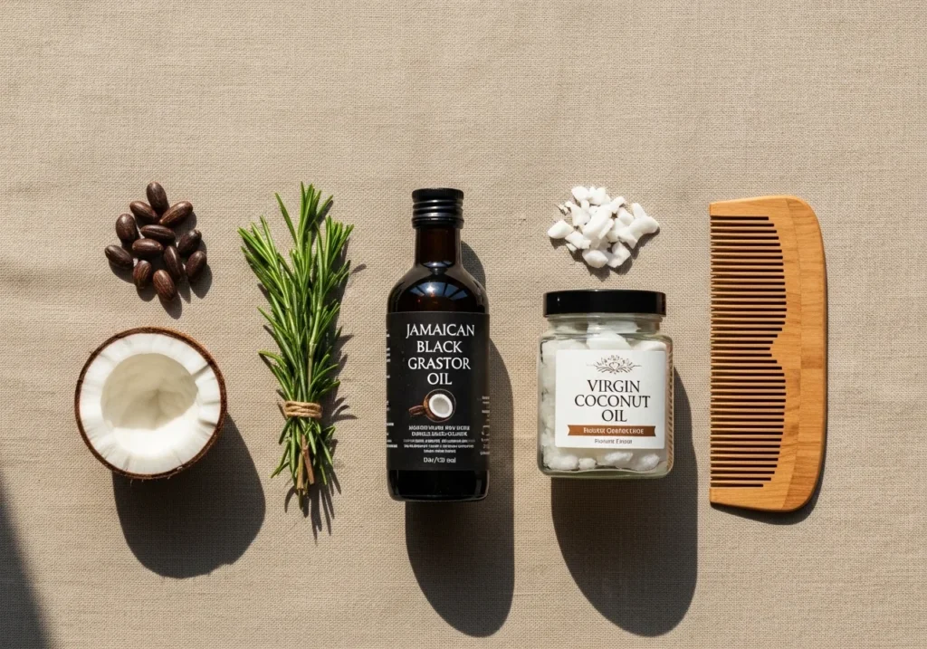Best oil for hair growth for black hair including Jamaican black castor oil and coconut oil routine