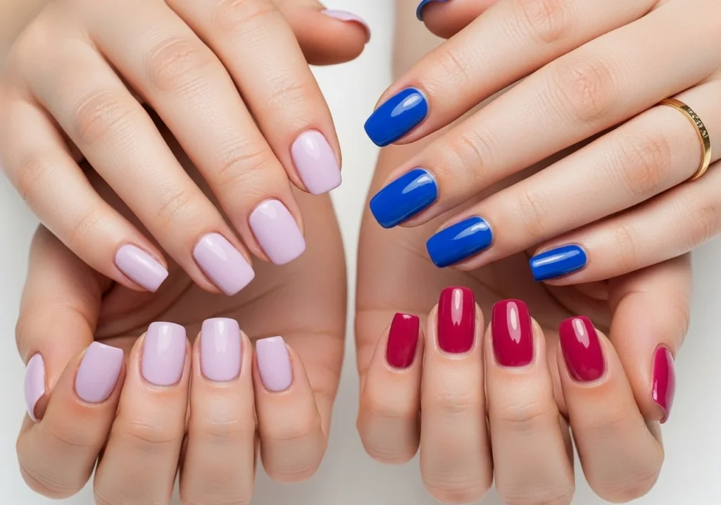 Bright summer nails with floral nail art cute design