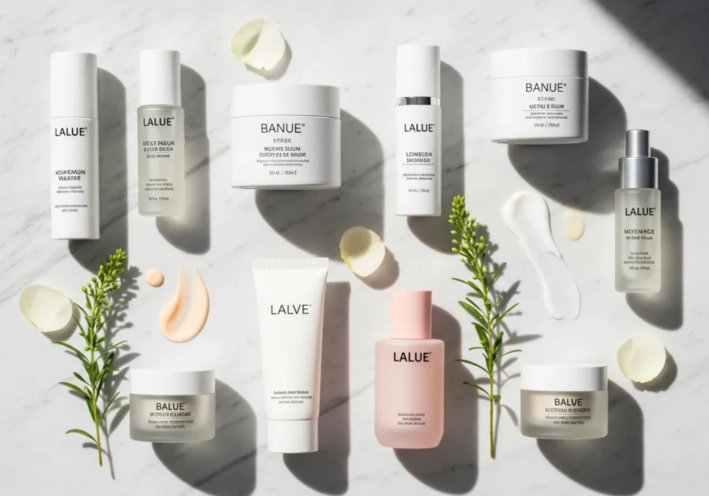 basic skincare routine products setup