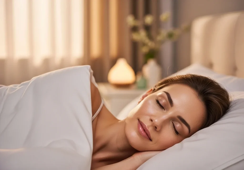 Quality sleep helping skin repair and glow naturally