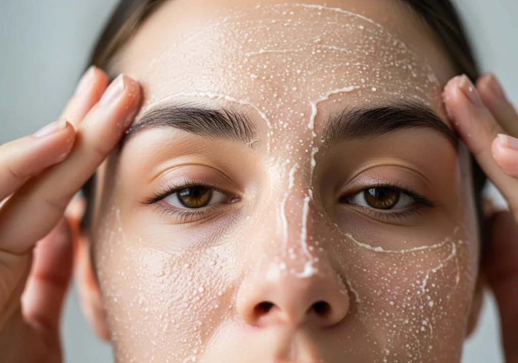 exfoliating skin removing dead cells for brightness