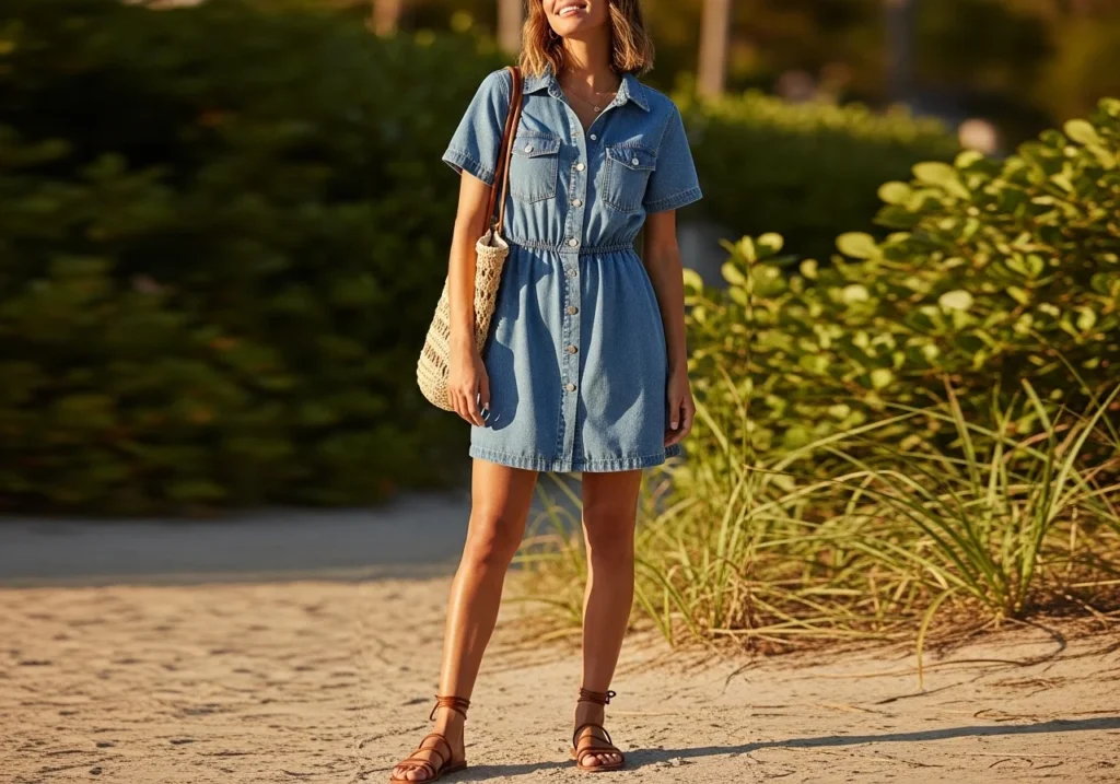 light denim dress summer style