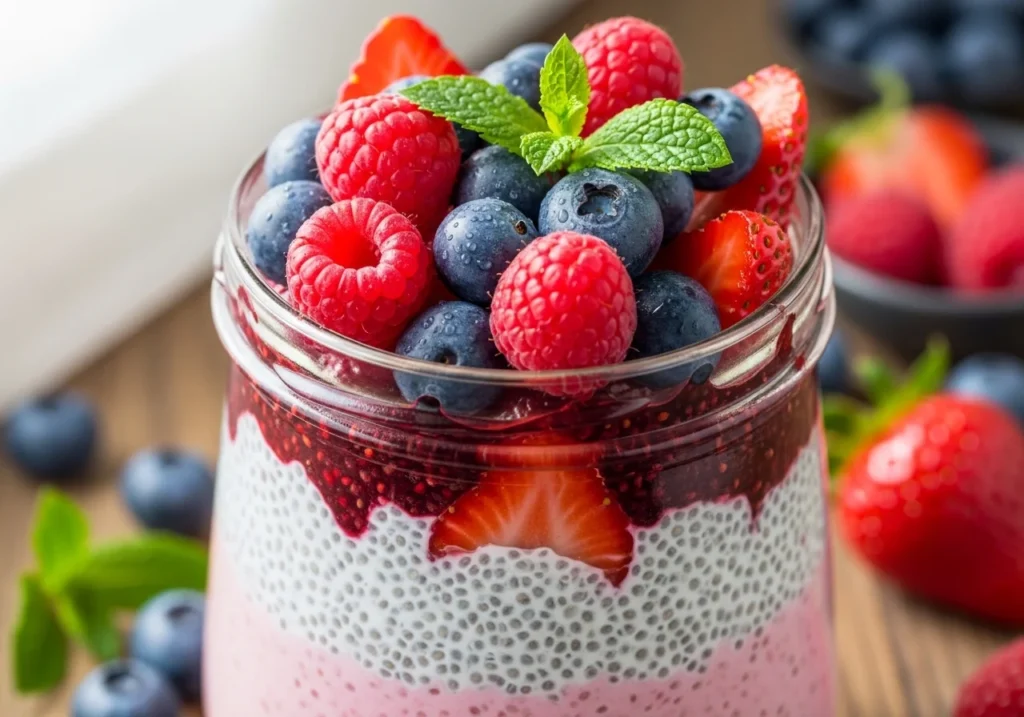 healthy chia seed pudding snack