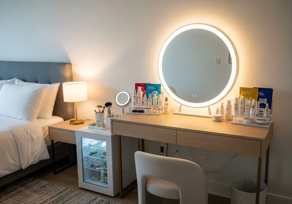 Woman applying night cream during skincare routine