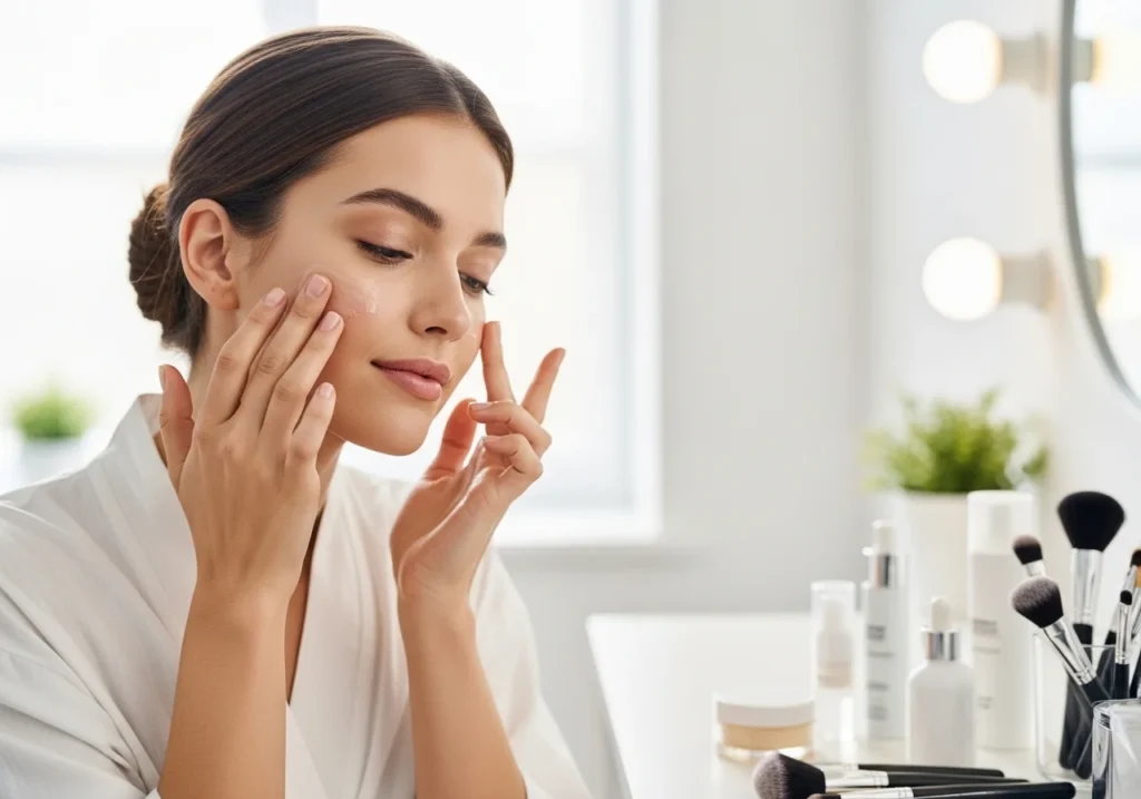 Clean, moisturized skin prepared before makeup application for a smooth and long-lasting finish