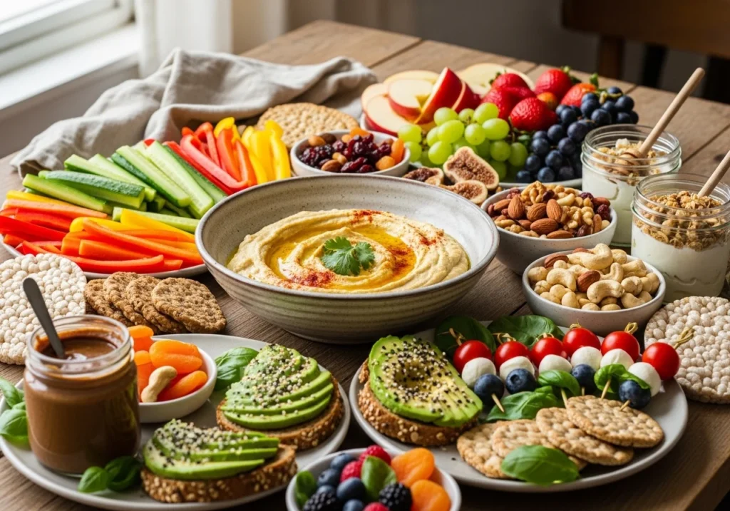 variety of healthy snacks made at home