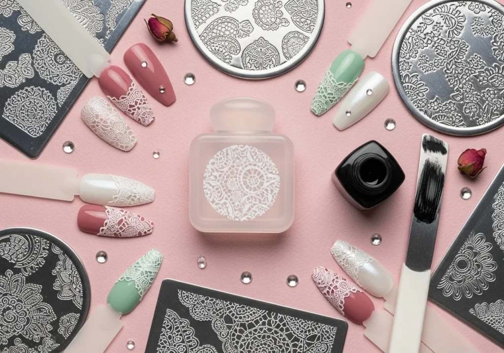 Minimalist lace nails for elegant appearance