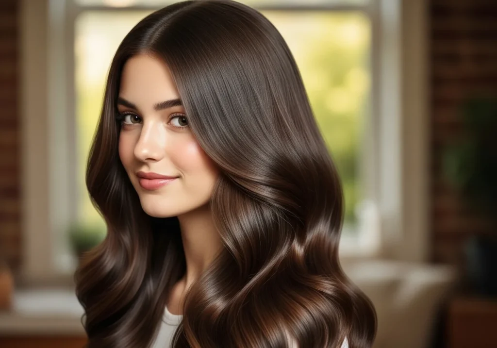 healthy strong shiny hair natural look