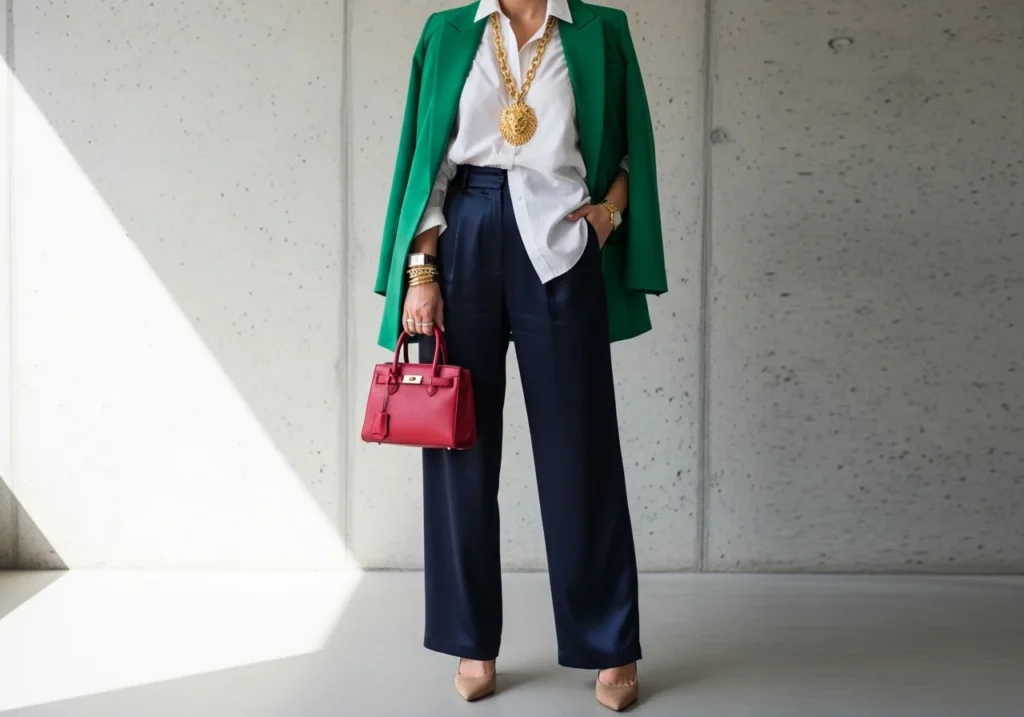 Chic outfit inspo with statement pieces, bold accessories, and stylish modern look