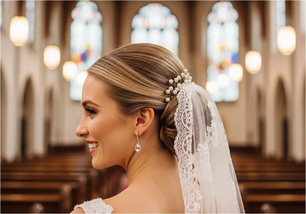 Elegant Bridal Hair Style Ideas for a Beautiful and Elegant Wedding Look with soft curls