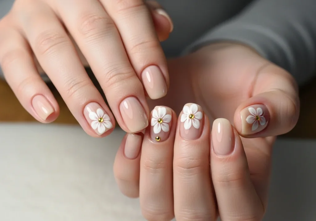 Cute Easy DIY Nail Art Ideas You Can Try at Home with simple floral design