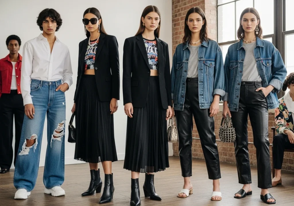 Mixing basics with trendy pieces, casual chic outfit with modern fashion essentials