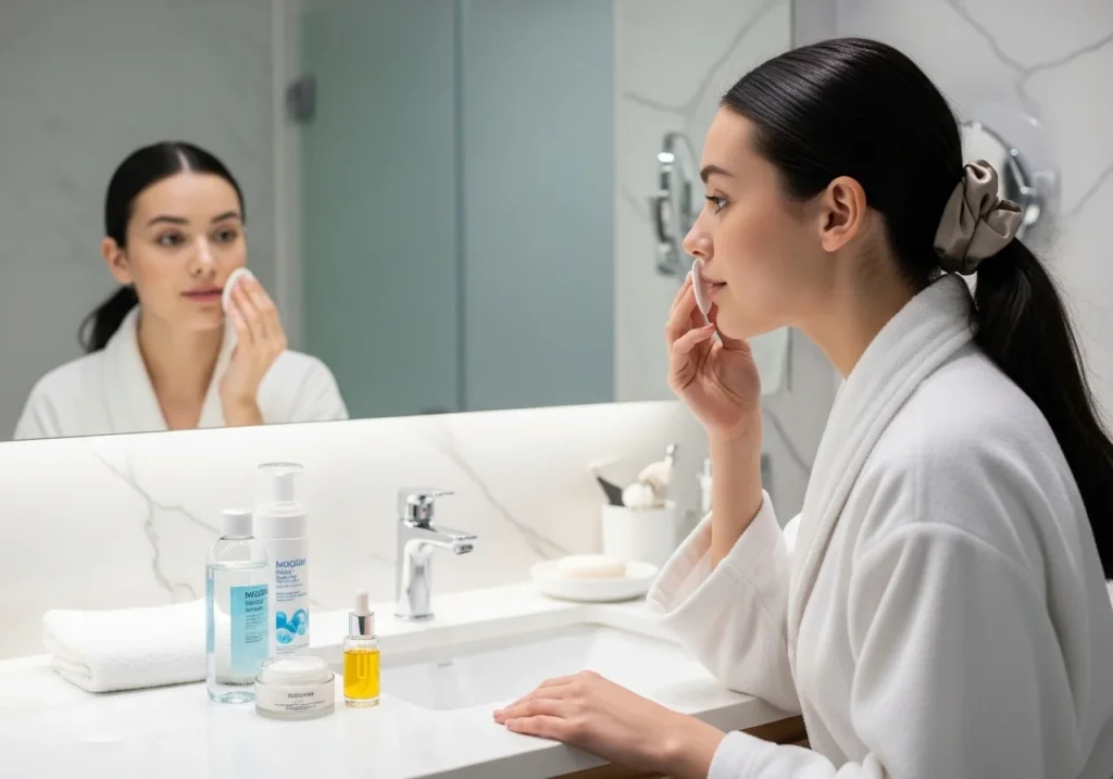 Skin care routine for clear and glowing skin at home