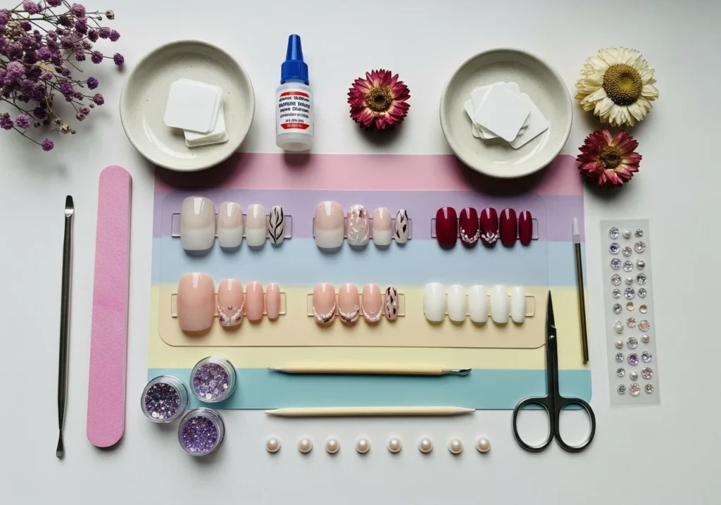 press on nails setup