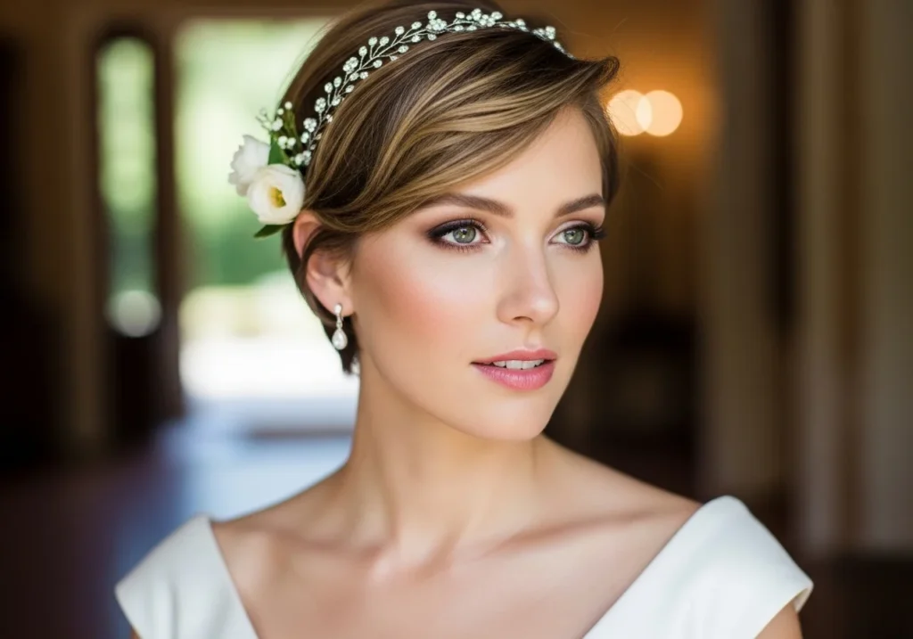 Modern Bridal Hair Style Ideas for a Beautiful and Elegant Wedding Look with sleek bun