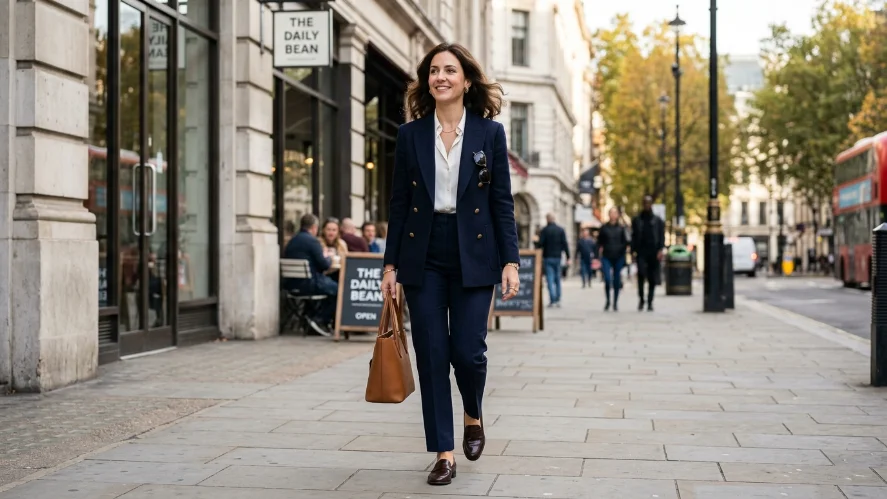 classic blazer with tailored office pants