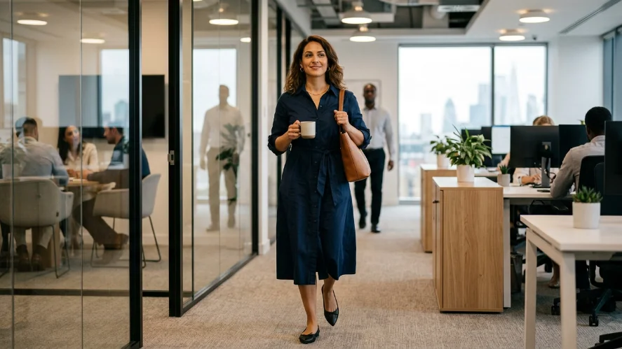 shirt dress professional office outfit