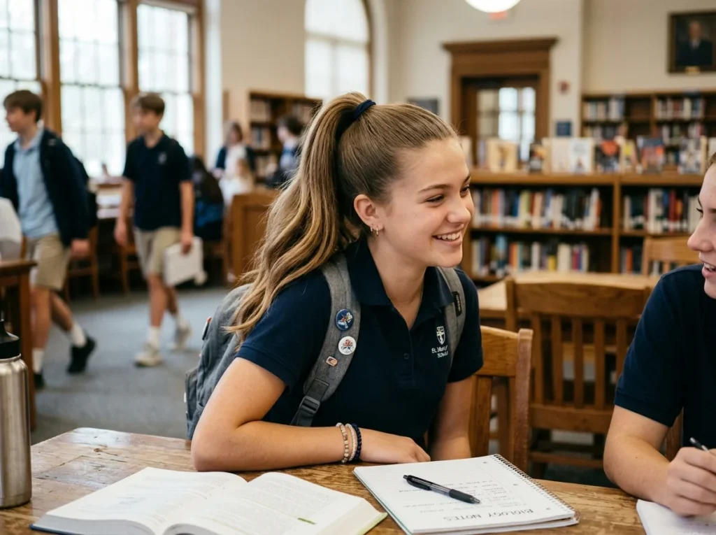 classic high ponytail for school girls