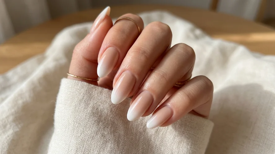 natural glossy nails for healthy look