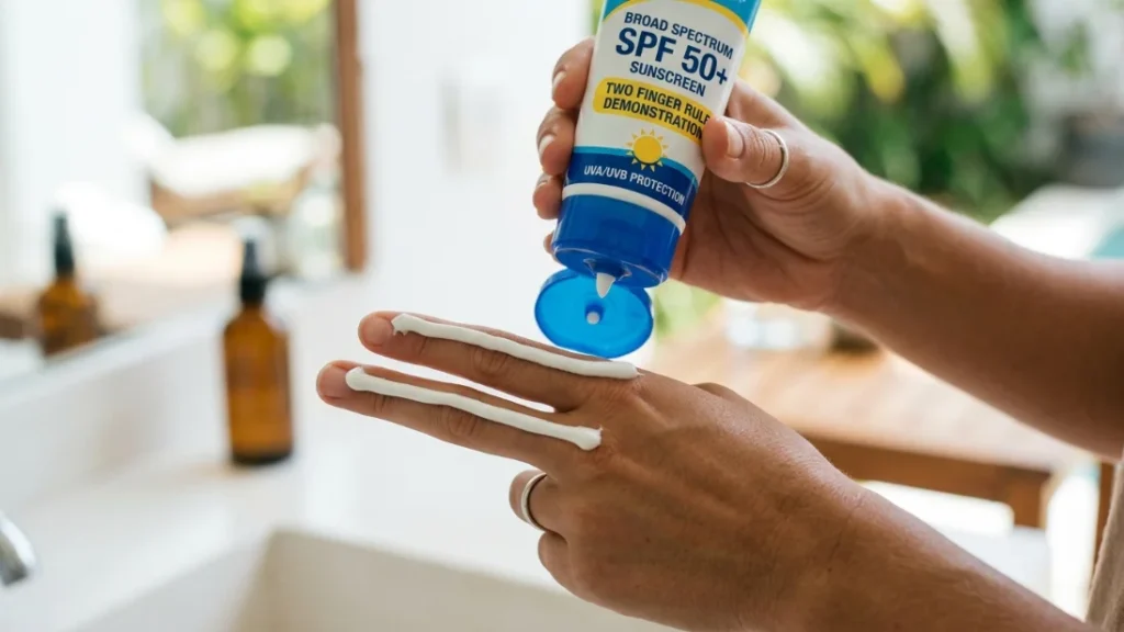 correct sunscreen amount for face and neck