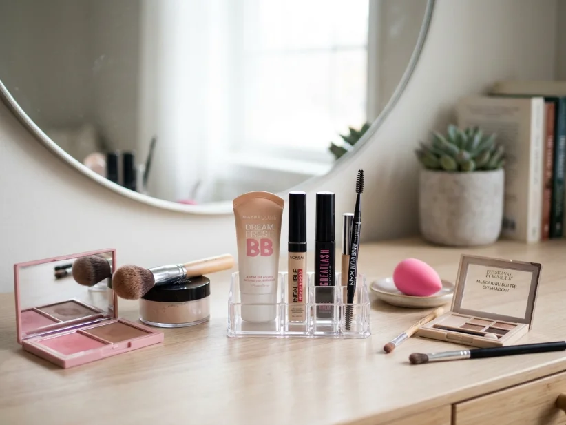 budget friendly beginner makeup kit setup