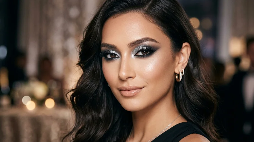 silver smokey eye party makeup style