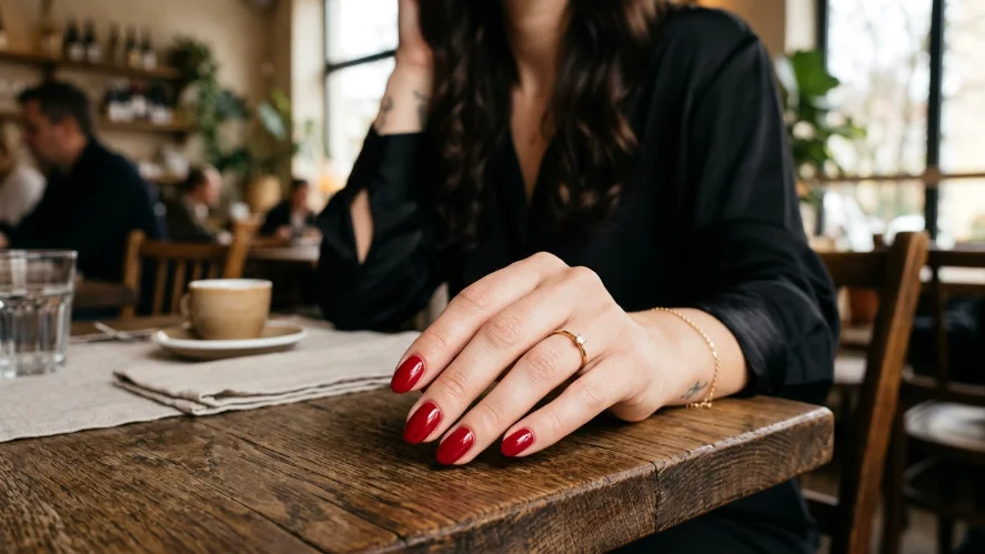 classic red winter nail polish