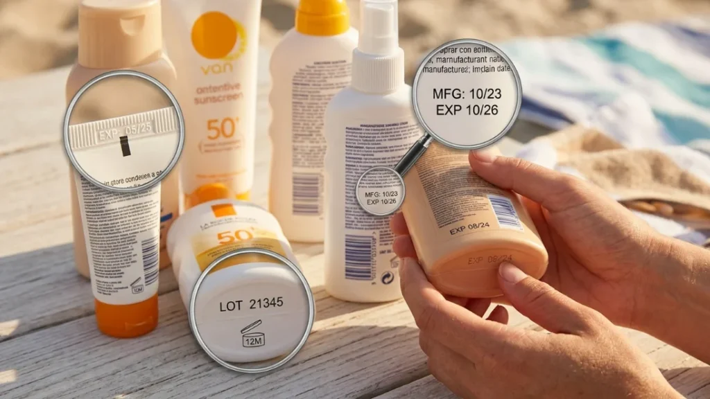 checking sunscreen expiration date
