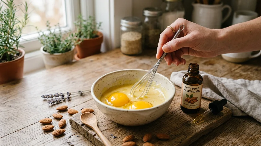 egg yolk and almond oil moisturizing mask