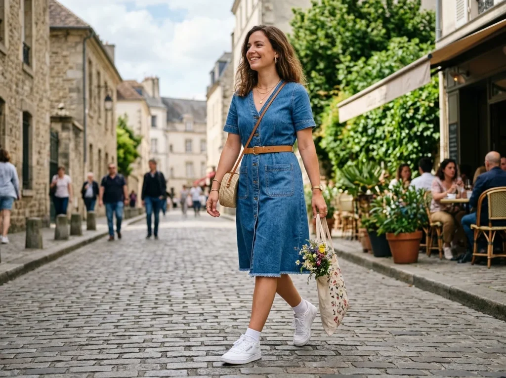 stylish footwear for korean denim dresses