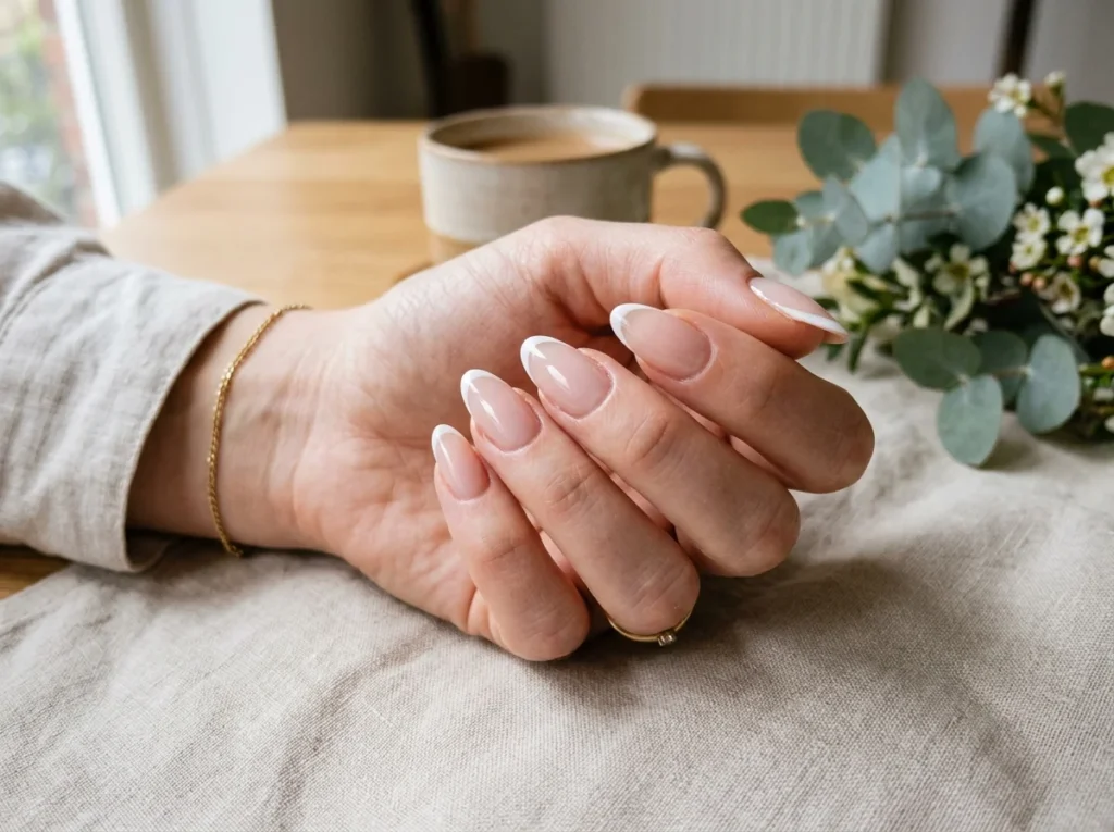 minimal micro french manicure design